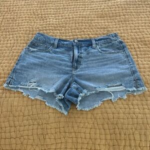Aerie Denim Distressed Denim Shorts